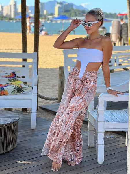 Maxi Wrap Beach Skirt Cover-up Bottom Ruffles Detail