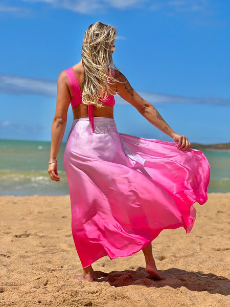 Beach skirt pink best sale