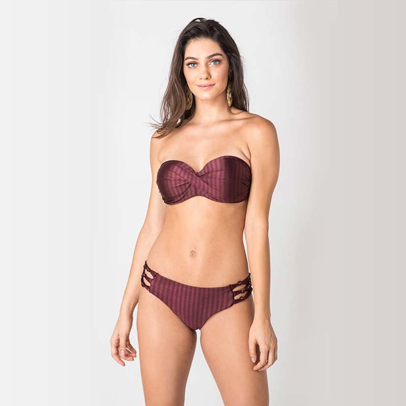 Bandeau Top & Low Rise Bikini Bottom