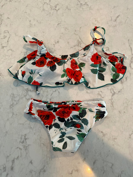 Bikini set for Girls Red Flowers