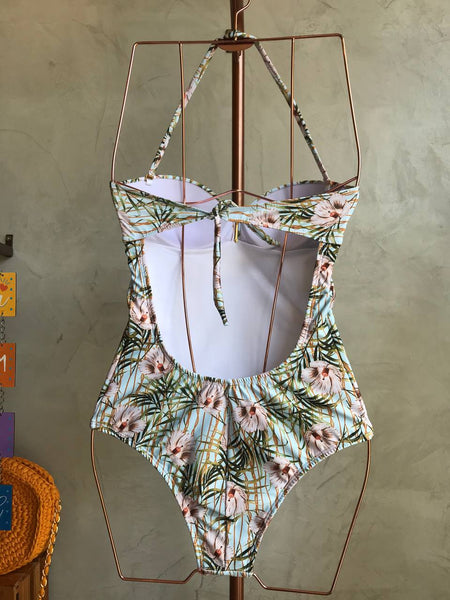 One-Piece Swimsuit With Bandeau Top and Thong Bottom