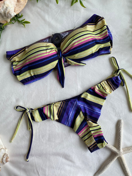 Bandeau Bikini Top & Adjustable Low Rise Bikini Bottom Bikini Set