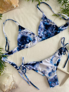 Tie Dye Triangle Top & Thong Bottom Bikini Set