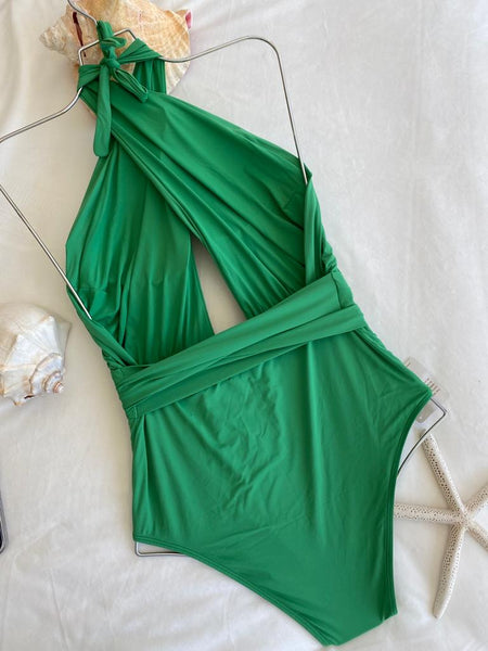 V-neck One-Piece Swimsuit