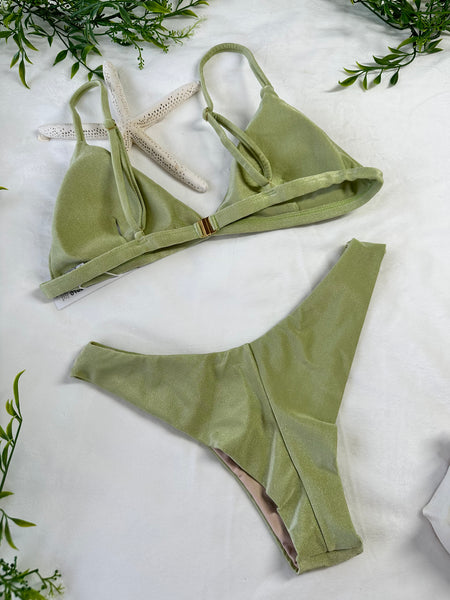 Triangle bikini top & low rise bottom bikini set