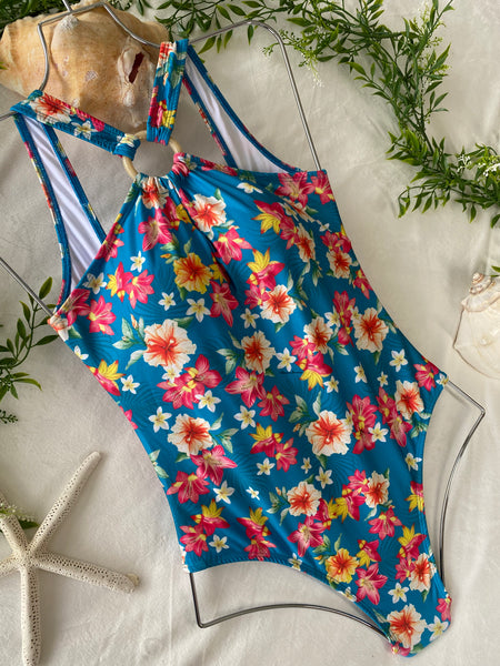 One Piece Swimsuit or Bodysuit with Ring Detail