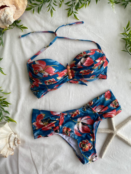 Bandeau Bikini Top & Thong Bottom Bikini Set